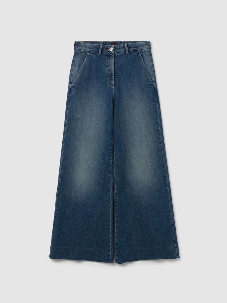 Jeans palazzo a gamba larga Lavaggio medio
