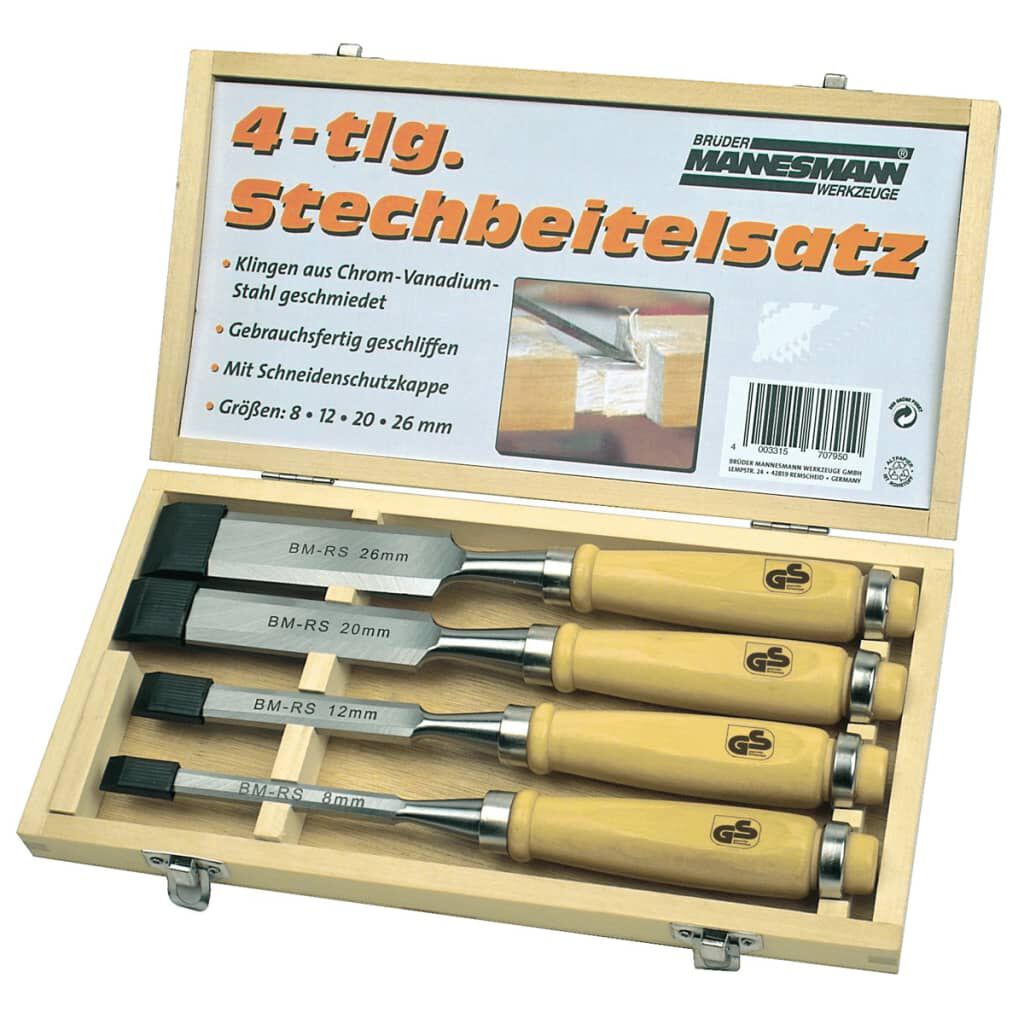 Brüder Mannesmann 4 Piece Firmer Chisel Set 66104