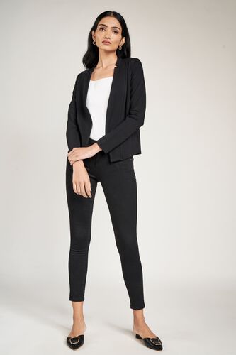 2 - Black Solid Fit And Flare Jacket, image 2