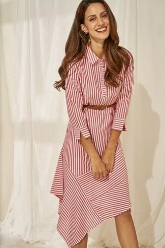1 - Pink Self Design Shirters Dress, image 1