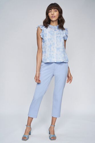 4 - Powder Blue Tie & Dye  Lace Straight Top, image 4