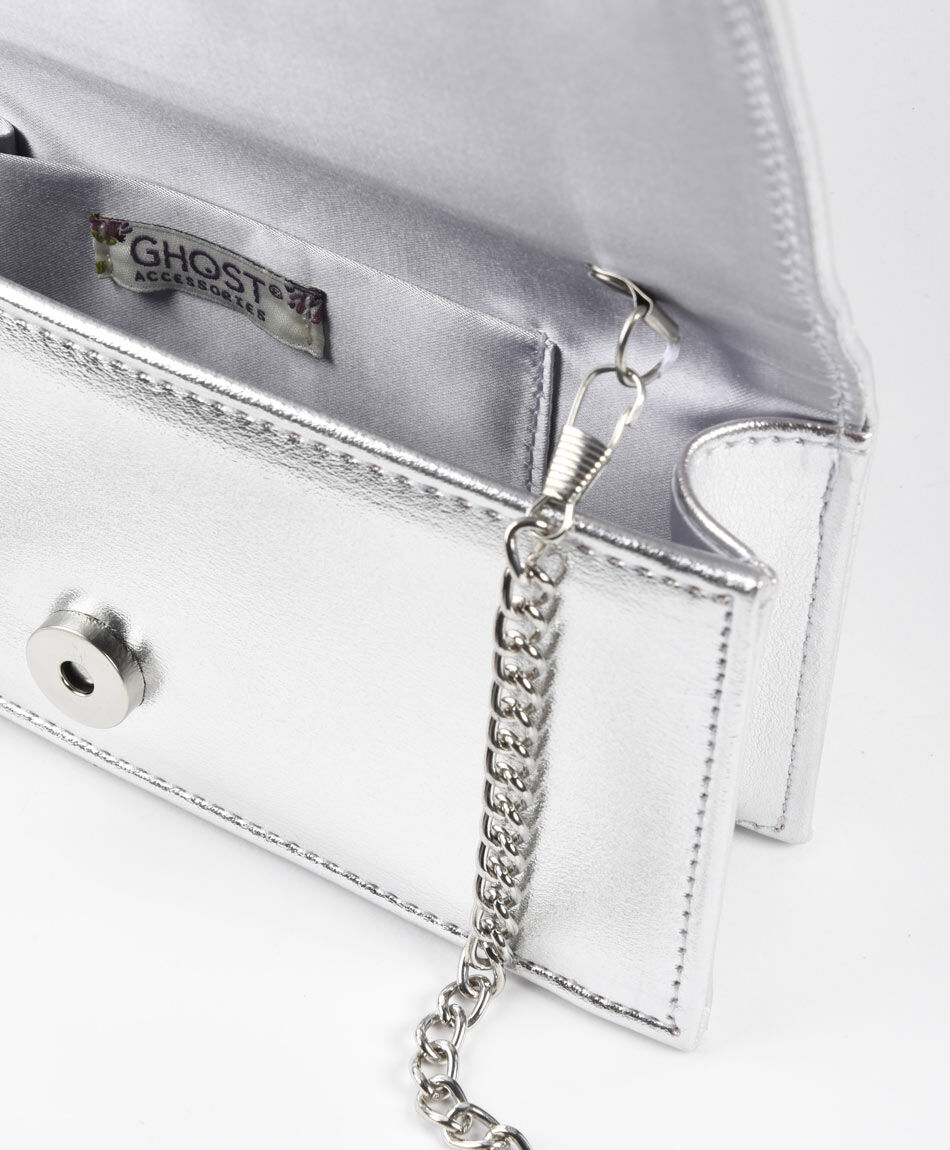 Cartera plateada hot sale