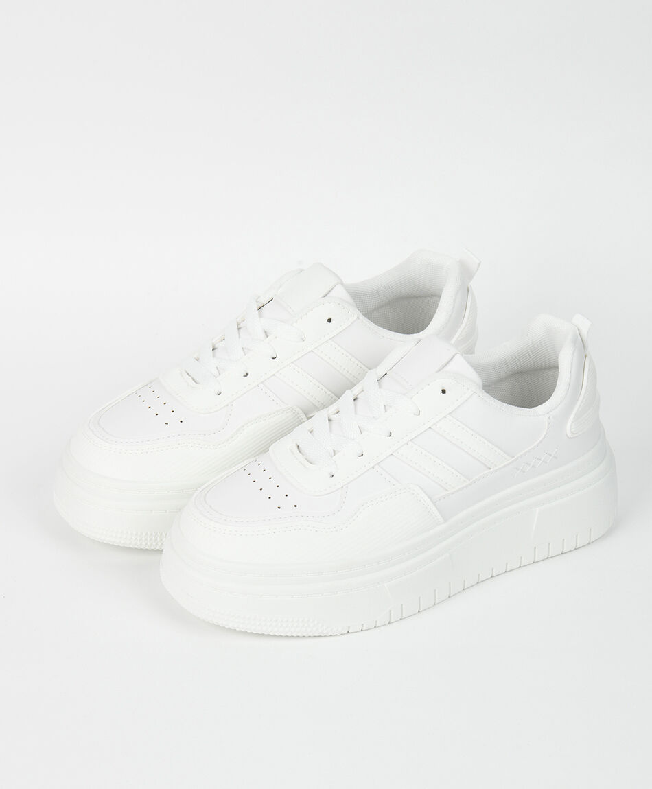 Zapatilla mujer plataforma blancas TRICOT