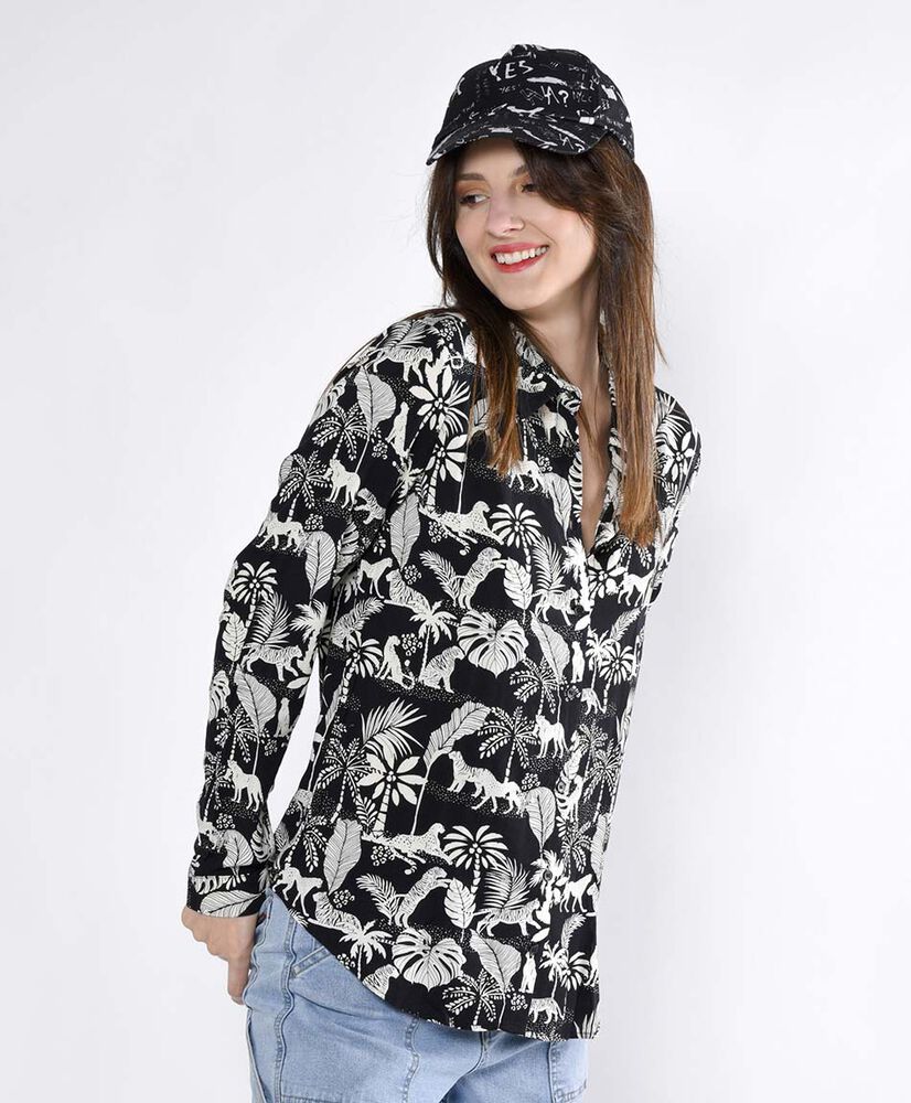 Blusa camisero oversize manga larga