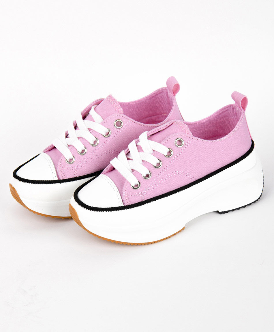 Zapatilla infantil rosada plataforma TRICOT