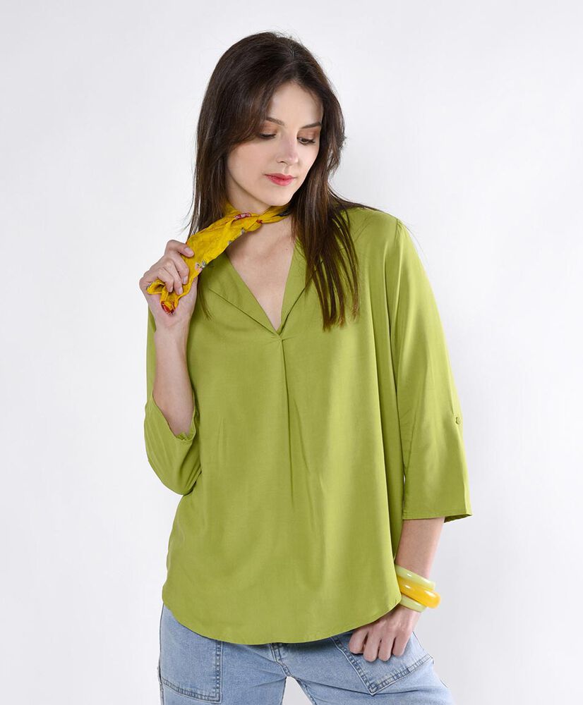 Blusa camisero oversize manga al codo Blusa camisero oversize manga al codo