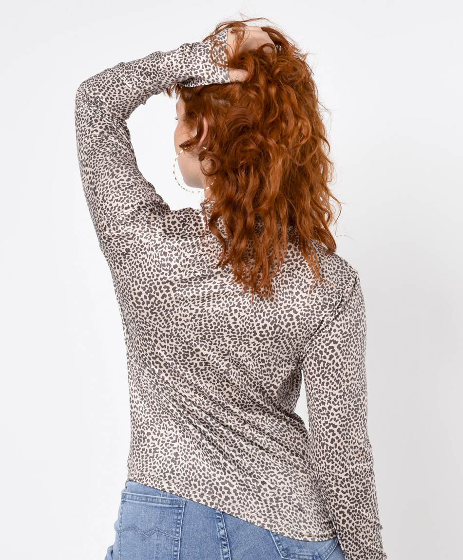 Polera mujer animal print leopardo TRICOT