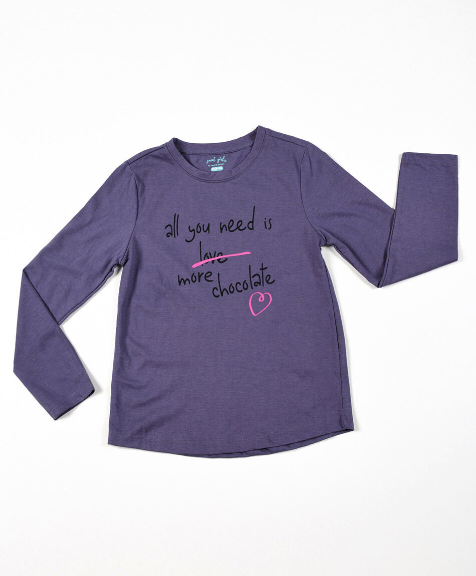 Polera manga larga de niñas hot sale