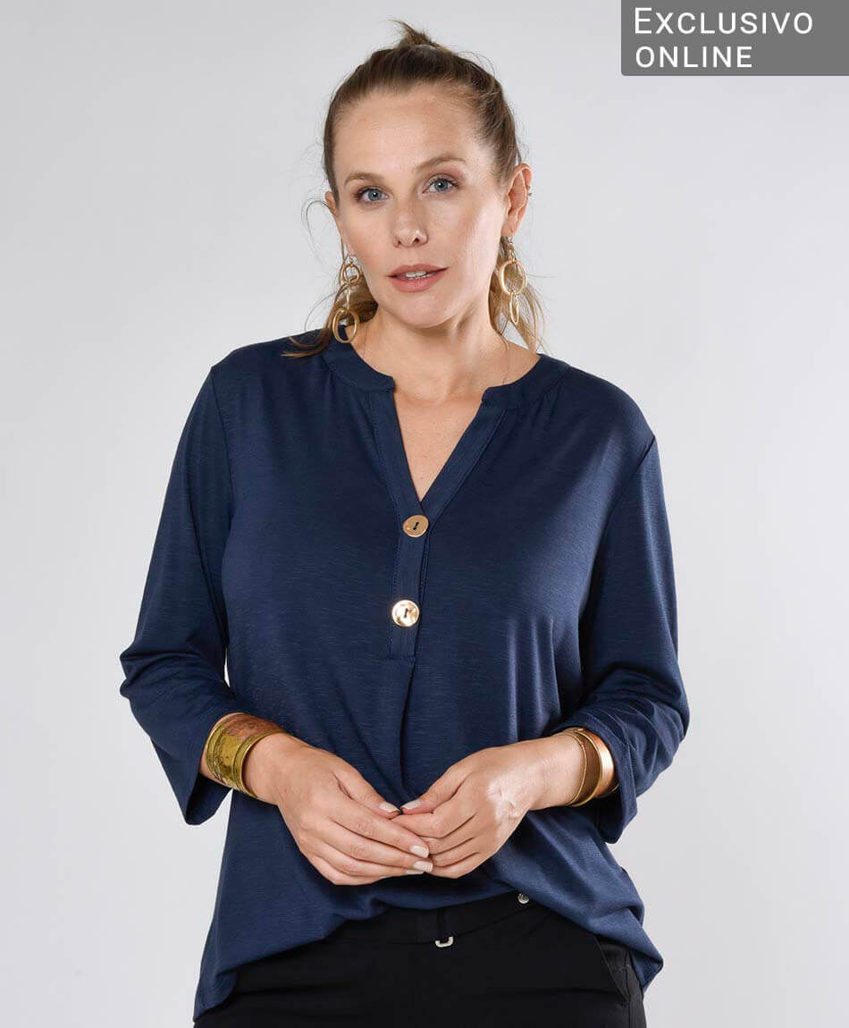 Polera con botones mujer 2025
