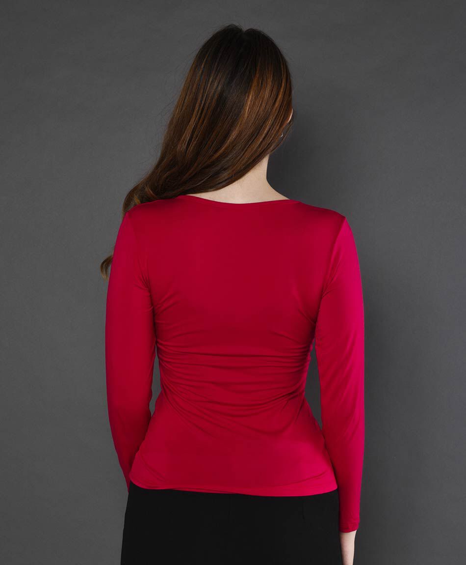 Camiseta basica lisa mujer manga larga TRICOT