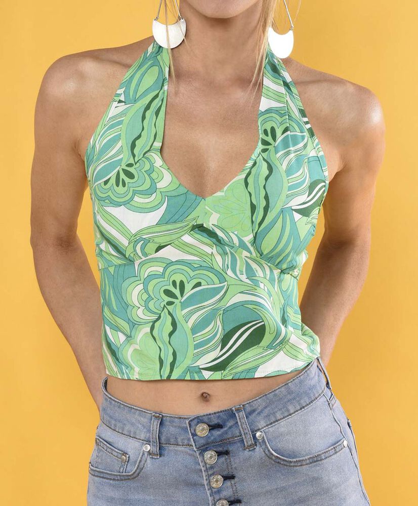 Blusa crop ajustada sin mangas Blusa crop ajustada sin mangas