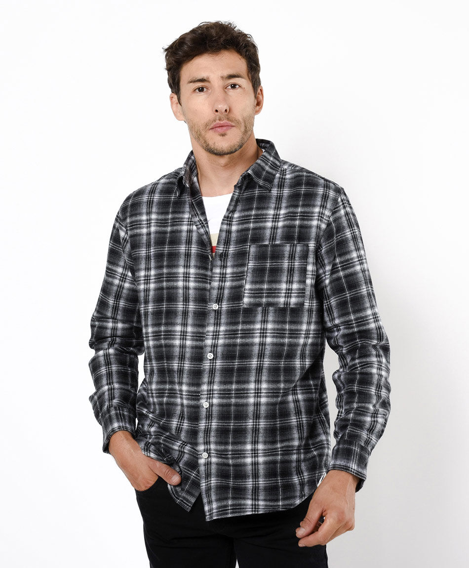 Camisa hombre cuadros TRICOT