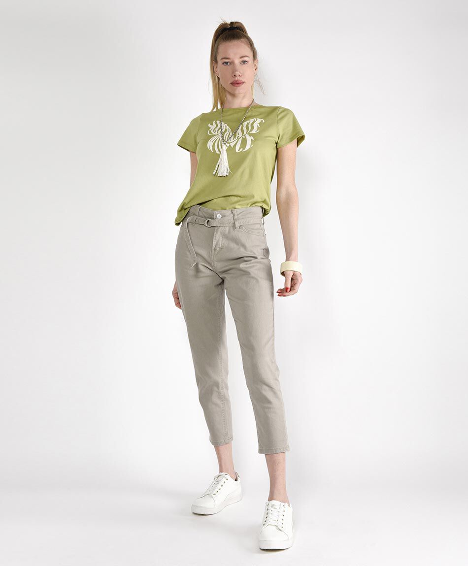 Pantalon alto con lazo cheap