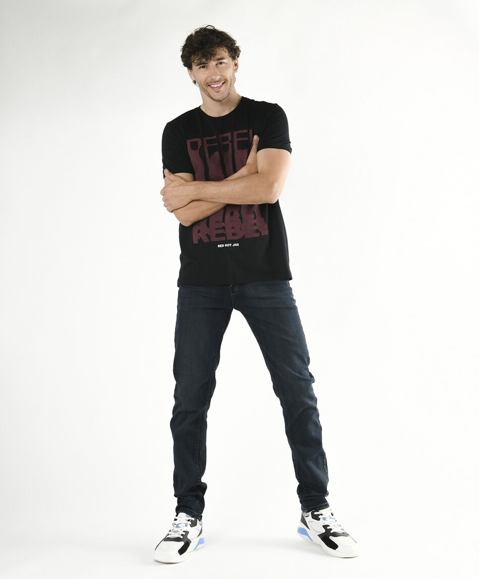 Jeans hombre desgastado skinny fit TRICOT