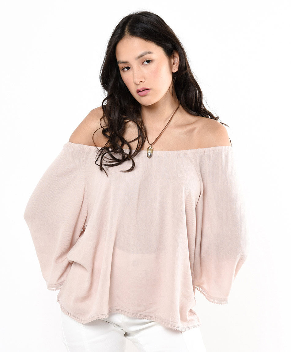 Blusa mujer mangas anchas encaje TRICOT