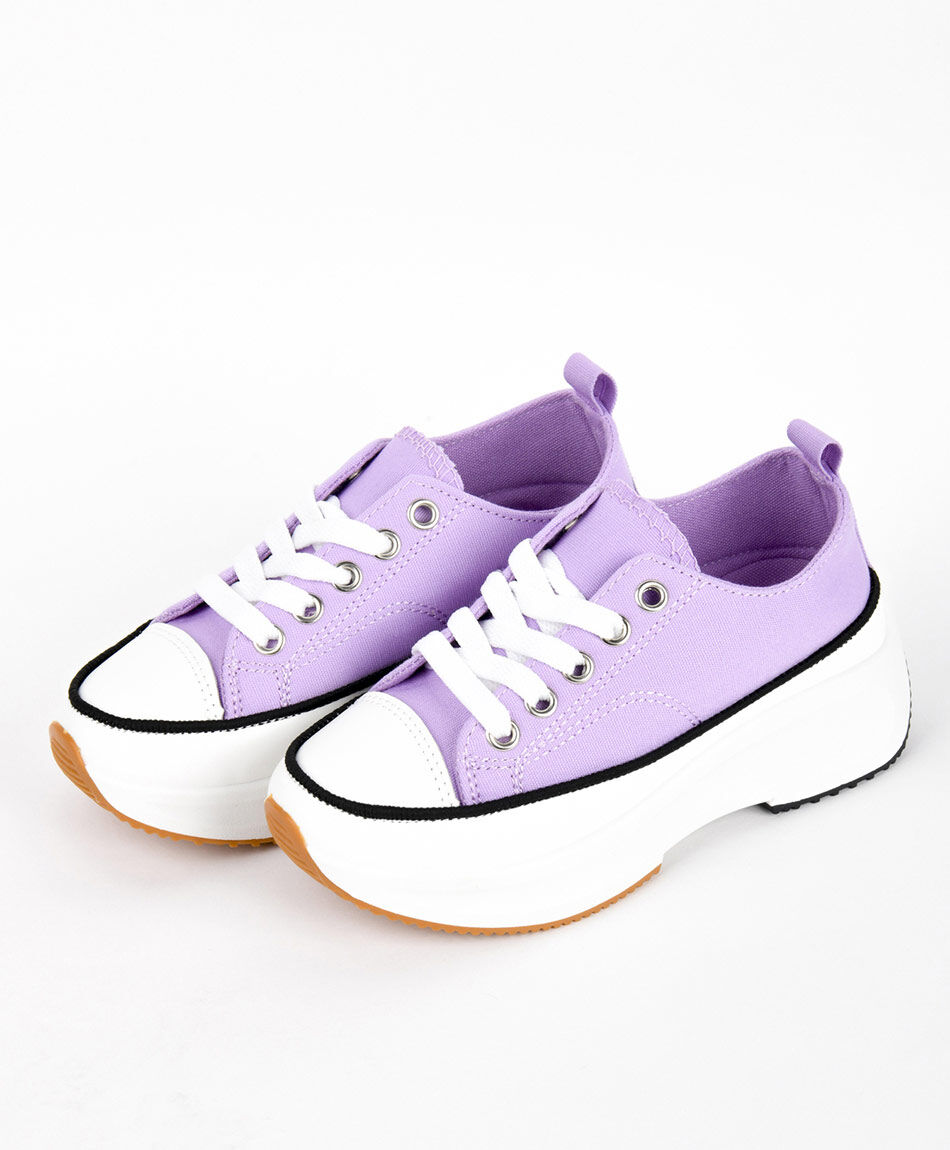Zapatilla nina 29 a 34 plataforma lila TRICOT