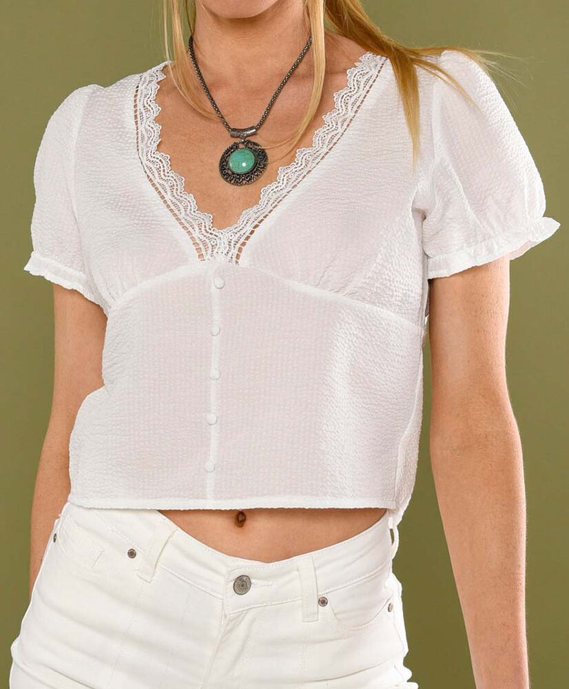 Blusa crop manga corta