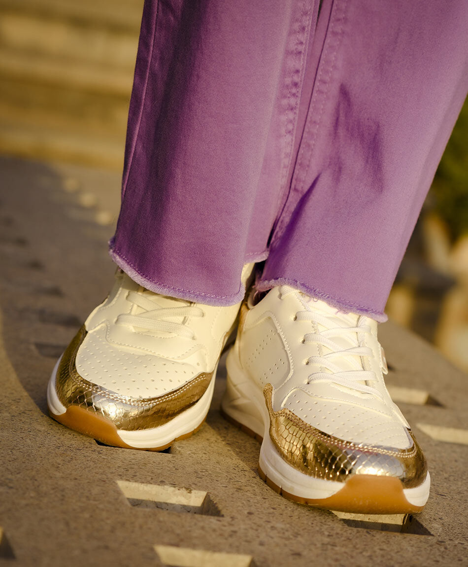 Zapatilla mujer calados y texturas plataforma TRICOT