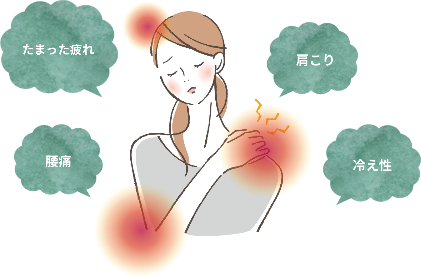 たまった疲れ・肩こり・腰痛・冷え性