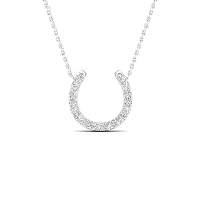 Diamond 1/3ctw. Horseshoe Necklace in 10k White Gold