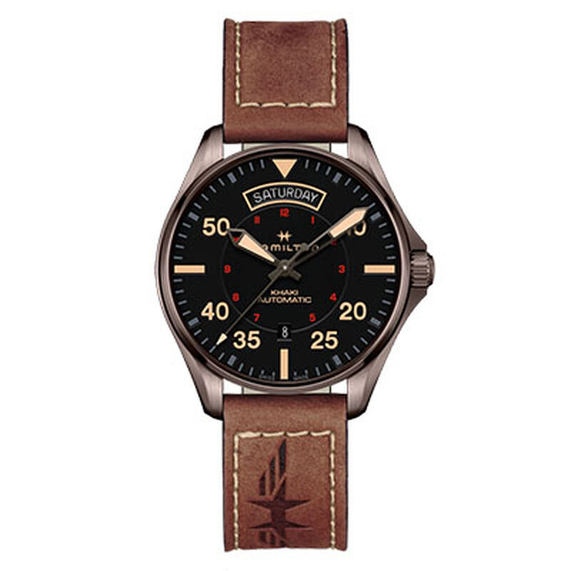Hamilton Men's Khaki Pilot Day Date Auto Watch H64605531