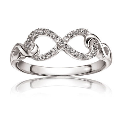 Diamond Infinity Ring in Sterling Silver