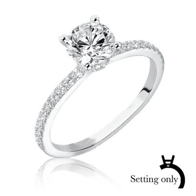 Sybil. ArtCarved Diamond Engagement Ring Setting in 14k White Gold