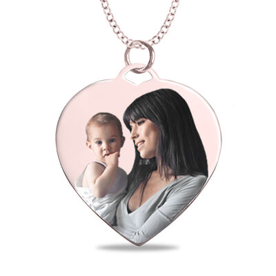 Medium Heart Photo Pendant in 10k Rose Gold