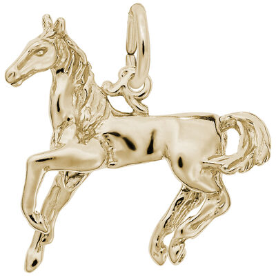Galloping Horse Charm in 10k Yellow Gold