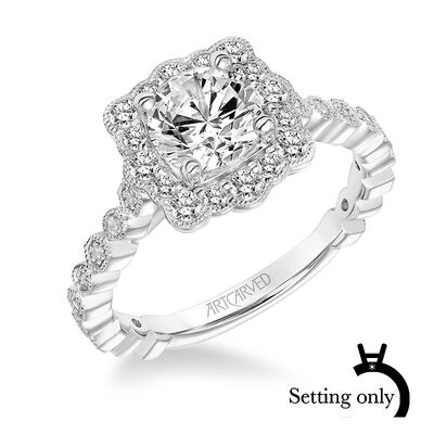 Lilith. ArtCarved® 1/4ctw. Diamond Setting in 14k White Gold