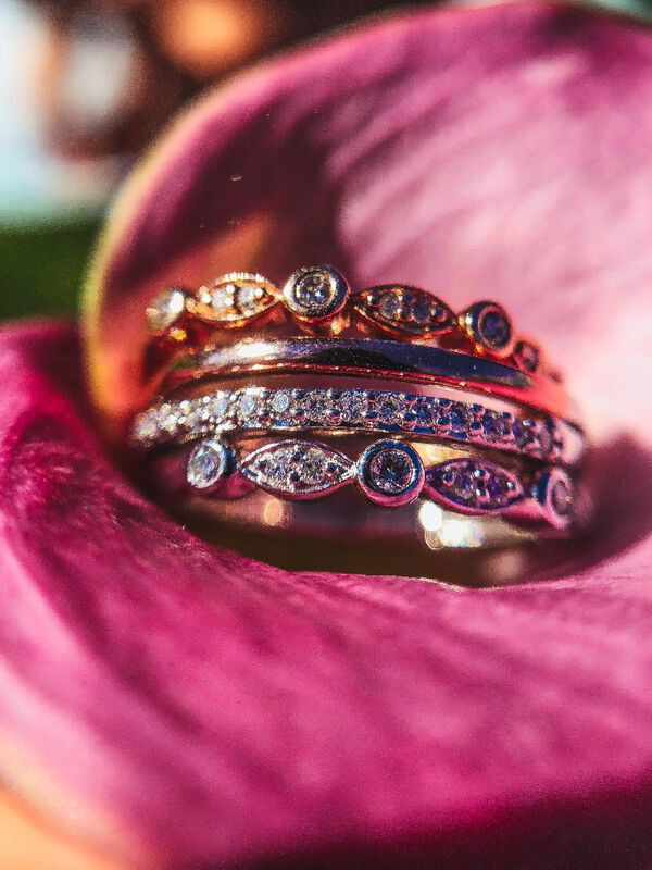 Diamond Stackable Band in 10k Rose Gold image number null