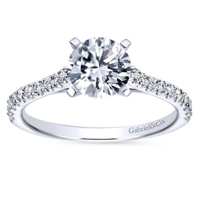 Gabriel & Co. "Shanna" 14k White Gold Round Straight Setting ER7227W44JJ