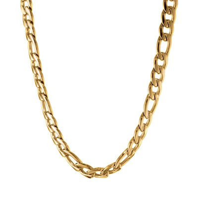 Men's Stainless Steel Figaro Chain 22"
