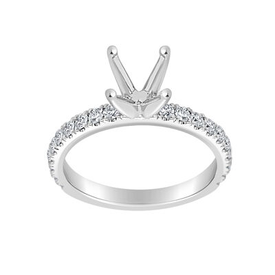 Brilliant-Cut Lab Grown 1/2ctw. Diamond 3/4 of the Way Down Classic Engagement Ring Setting in 14k White Gold