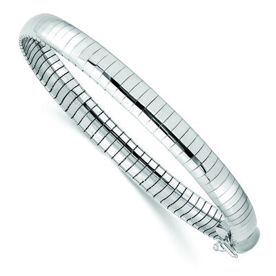6mm Domed Omega Bracelet in 14k White Gold