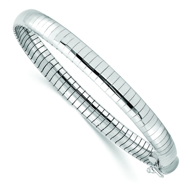 6mm Domed Omega Bracelet in 14k White Gold image number null
