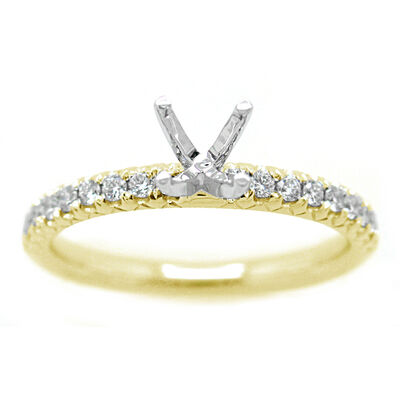Timeless Classic 1/4ctw. Diamond Semi-Mounting in 14k Yellow Gold