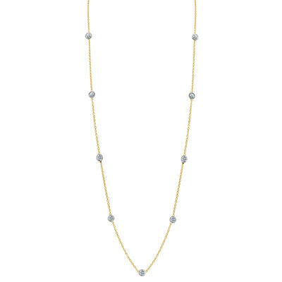 Diamond By The Yard 0.65ctw Necklace 18" in 14k Two-Tone