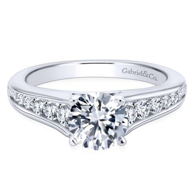 Gabriel & Co. "Nicola" 14k White Gold Round Straight Setting ER6664W44JJ