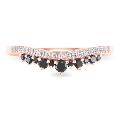 Black & White 1/4ctw. Diamond Fancy Contour Band in 14k Rose Gold