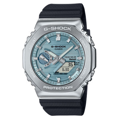 G-Shock Men's G-Steel Solar Connected Blue Dial Black Resin 45mm Strap Watch GBM2100A-1A2