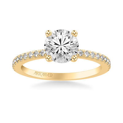 Sybil. Artcarved Diamond Hidden Collar Setting in 14k Yellow Gold