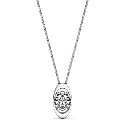 Sirena 1/10ctw. Oval Diamond Pendant in 14k White Gold