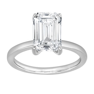 Emerald-Cut Lab Grown 2 1/2ct. Diamond Certified GH VS SI Solitaire Engagement Ring in 14k White Gold