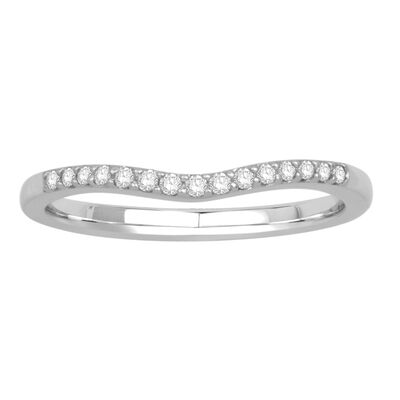 Round Diamond Contour Band in 14k White Gold