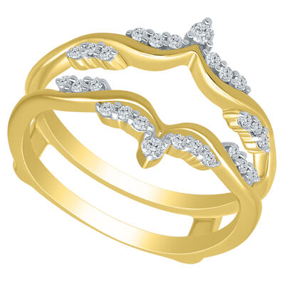 Brilliant-Cut 1/4ctw. Diamond V Contour Insert Ring in 14k Yellow Gold