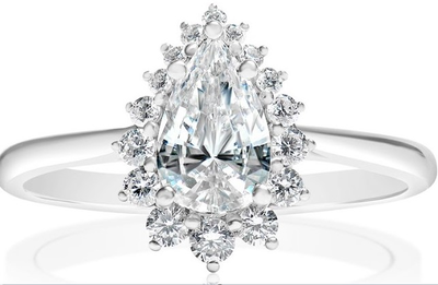 Pear-Shaped 1/4ctw. Diamond Halo Setting in 14k White Gold