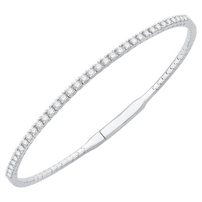 Brilliant-Cut 1ctw. Diamond Flex Bangle in 14k White Gold