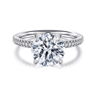 Gabriel & Co. "Amena" 14k White Gold Classic Shank Round Setting
