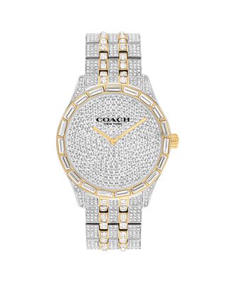 Coach Ladies' Brooks Pave Crystal Dial Bezel Bracelet Gold-Tone  Stainless Steel 38mm Watch 14400037
